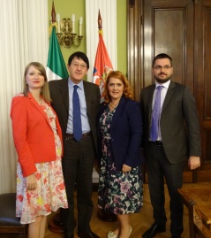 31 July 2015 The members of the European Integration Committee in meeting with the Head of Italian parliamentary delegation to CEI, Senator Lodovico Sonego